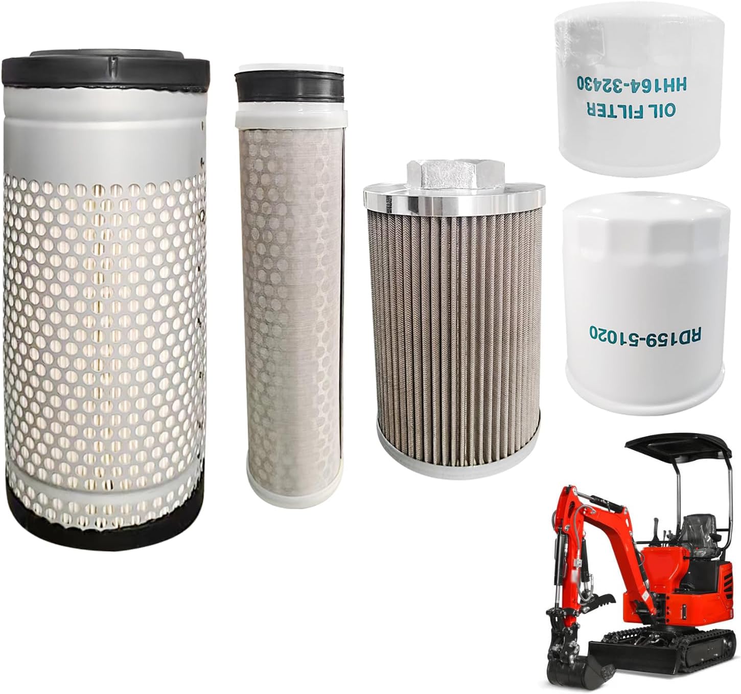 RD158-42270 KX040-4 Maintenance Filter Kit Fits for Kubota KX040-4 Excavator Replace RD158-42280
