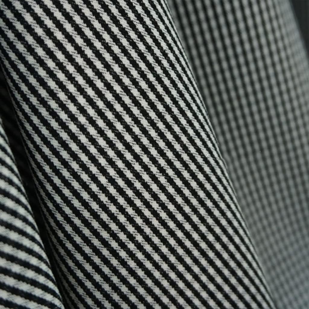 CKSEKD Black and White Striped Small Grid Elastic Spring and Autumn Fashion Fabric, Simple Women's Suit Windbreaker Fabric
