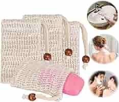 Sacchetti Di Sapone In Cotone E Sisal - 4 Pezzi Con Pastiglie Da Bagno, Per Doccia E Lavaggio, Naturali Ed Ecologici - Foto 12