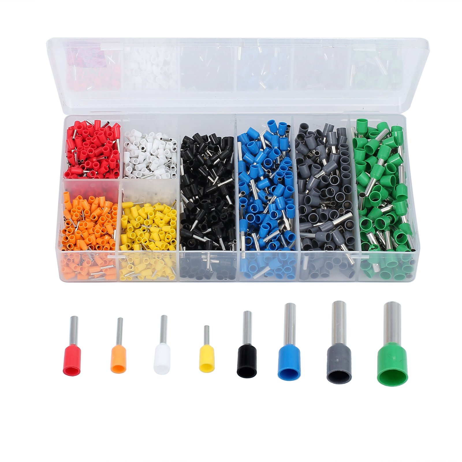 Kit 1200 Pezzi Terminali A Puntalino Kinstecks - 8 Misure Per Cavi 22-10AWG, Con Scatola Portatile - Foto 9