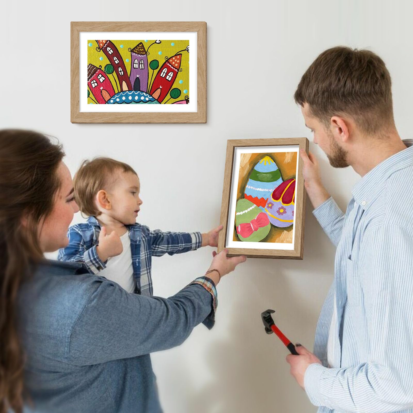 1 confezione di cornici per bambini intercambiabili 8,5 x 11 per progetti artistici per bambini cornici artistiche per bambini con apertura frontale, in legno