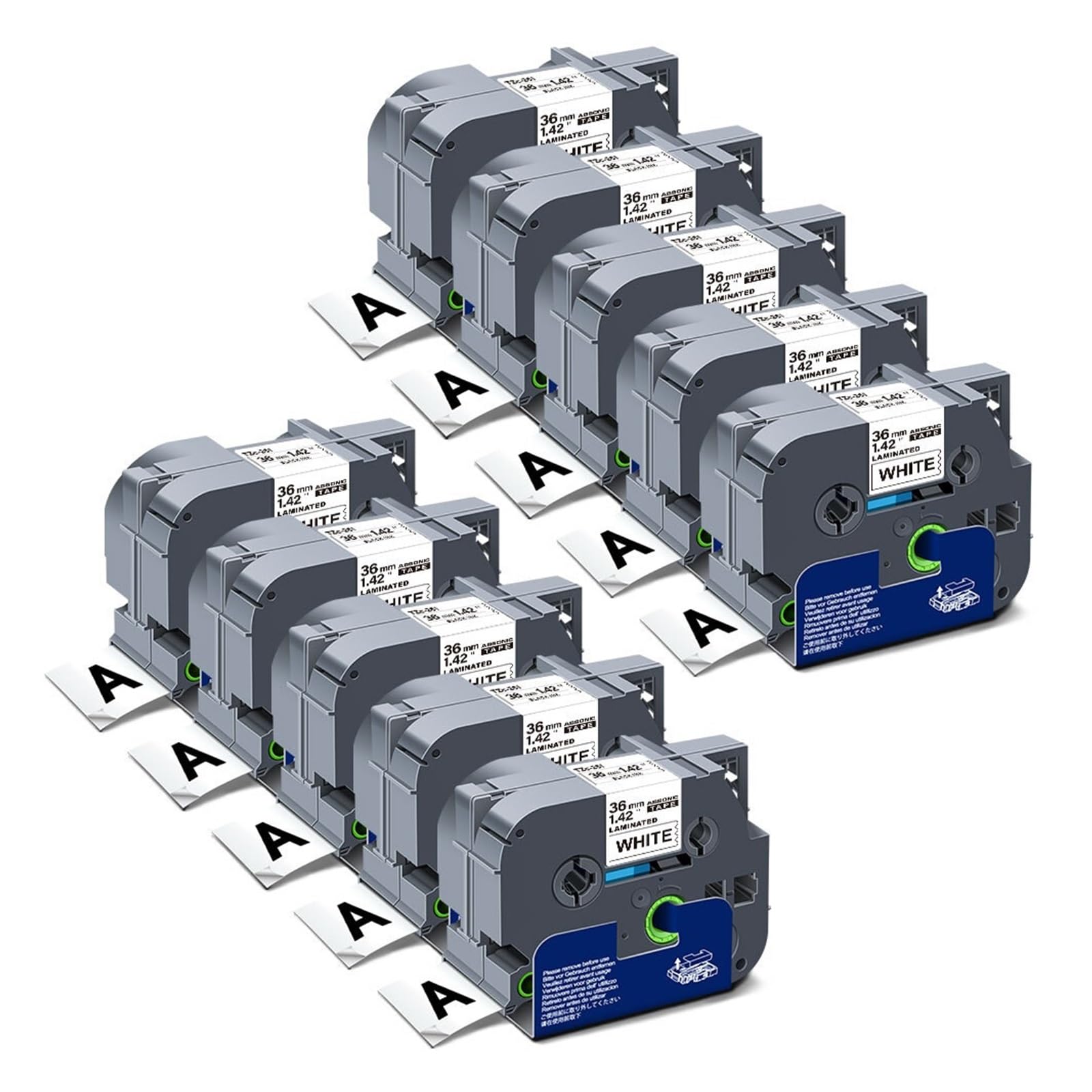 Nastro da 10 pezzi compatibile con Brother TZe261 TZ261 P-touch