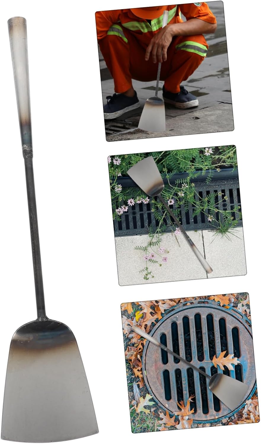 Unomor 4pcs Gutter Cleaning Shovel Long Handle Sifting Shovel for Household Cleaning Tools