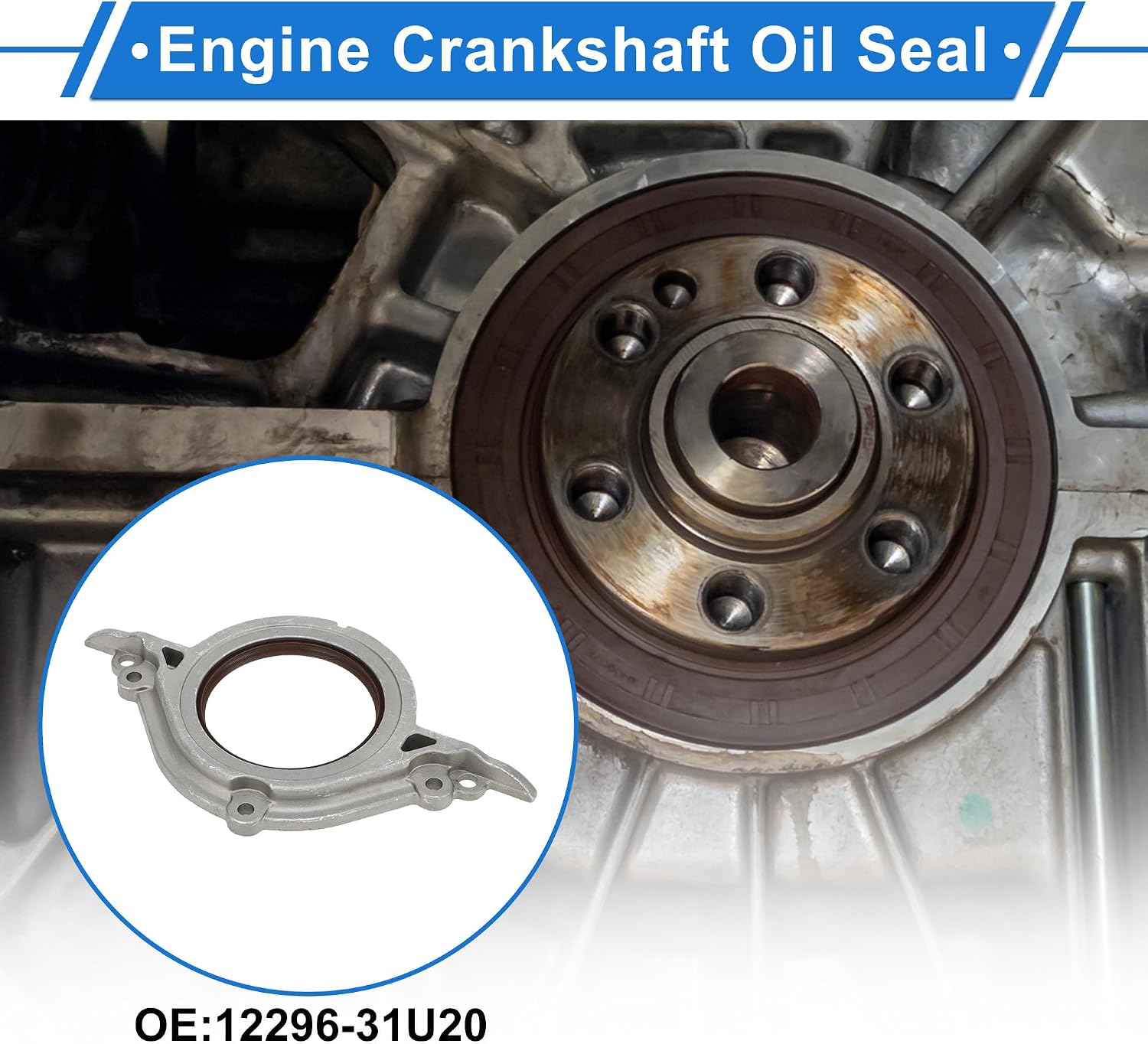 1 Pc Engine Crankshaft Oil Seal with Flange for Nissan Maxima Murano Rear Main Seal No.12296-31U20/12296-31U25
