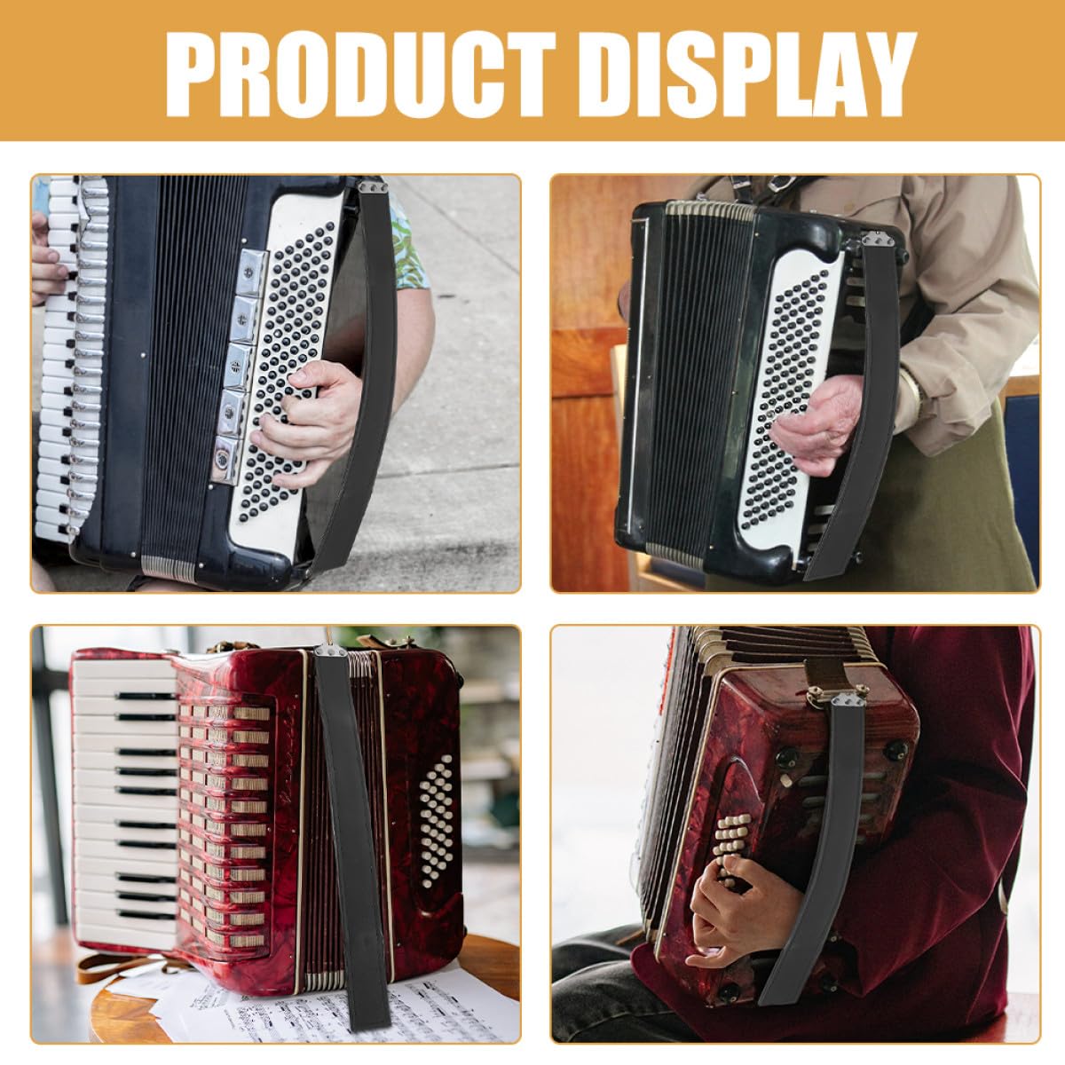 Cinghia in Pelle per Fisarmonica Basso Cinturino da Polso per Mancini, Accessorio per Fisarmonica 120 Bassi, Resistente e Confortevole per Uso Musicale Prolungato