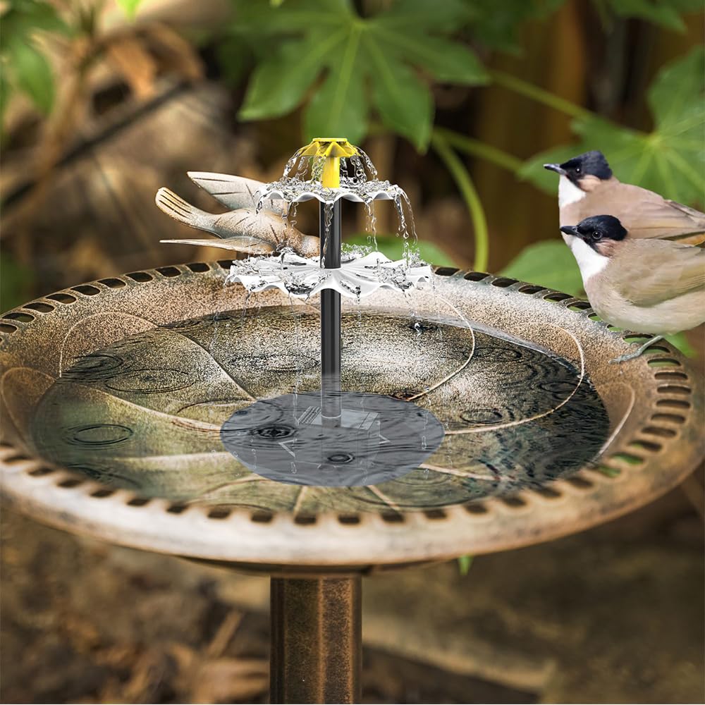 Fontaine Solaire Exterieure De Jardin, Pompe Solaire Bassin Exterieur,Fontaine Solaire pour Bassin,Pompe a Eau Solaire, Pompe Solaire pour Bain d'oiseaux et Petit Étang, Décoration DIY(4W)