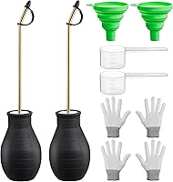 Vista 10 de Plumero de polvo de tierra de diatomeas de 14 onzas, pulverizador de bulbos, dispensador de aplicador de polvo de jardín con tubo de metal largo