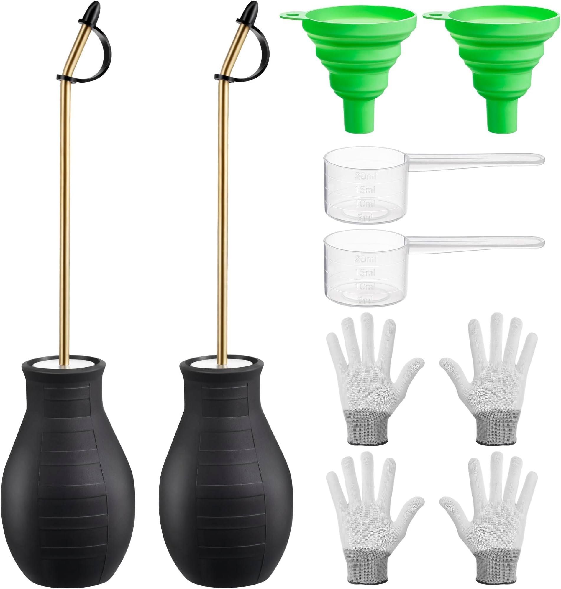 Diatomaceous Earth Powder Duster, Garden Powder Applicator Dispenser with Long Metal Tube, Bulb Duster Sprayer Insect Duster for Home Powders for Organic Gardening Agricultural Supply