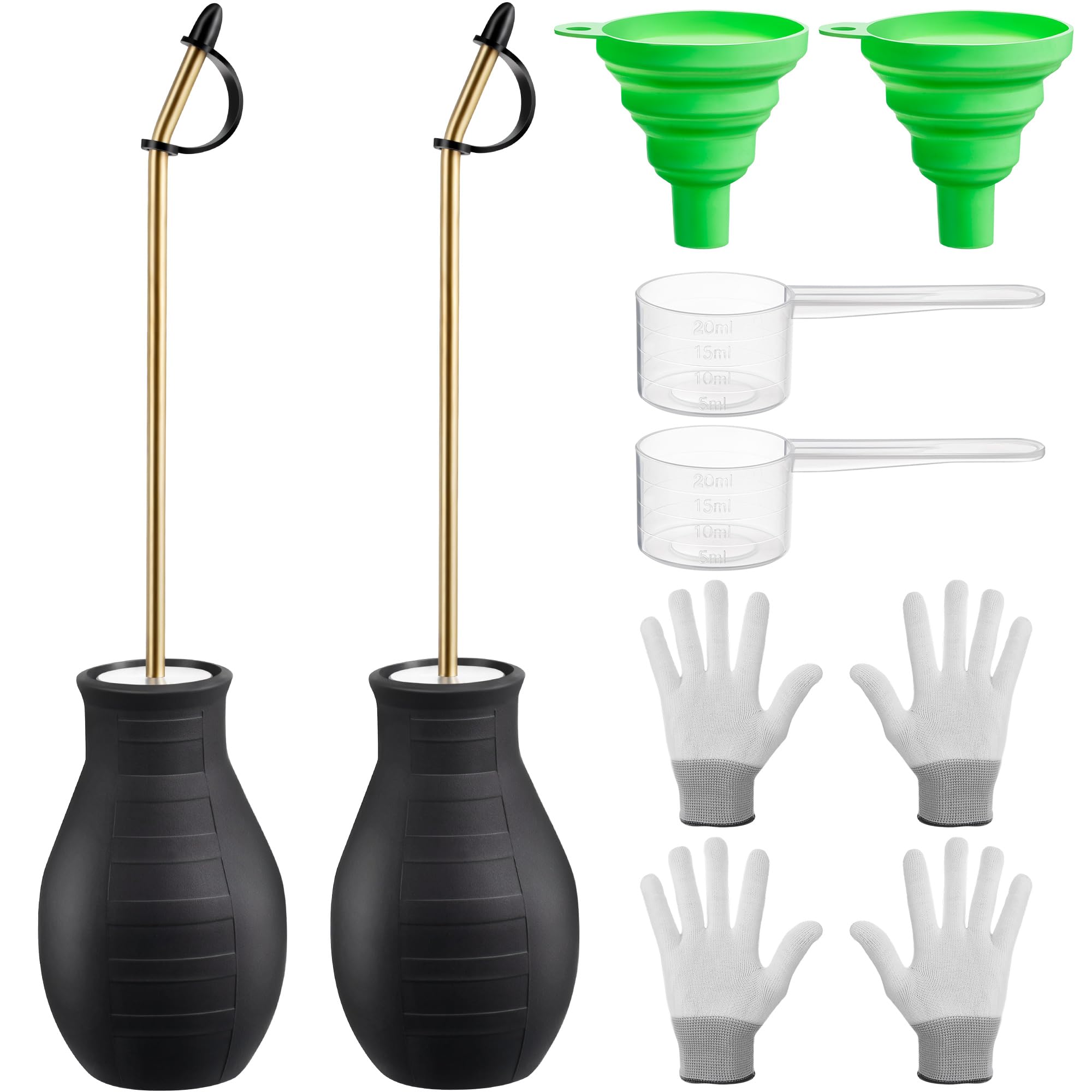 Qualirey Diatomaceous Earth Powder Duster, Garden Powder Applicator Dispenser with Long Metal Tube, Bulb Duster Sprayer Insect Duster for Home Powders for Organic Gardening Agricultural Supply