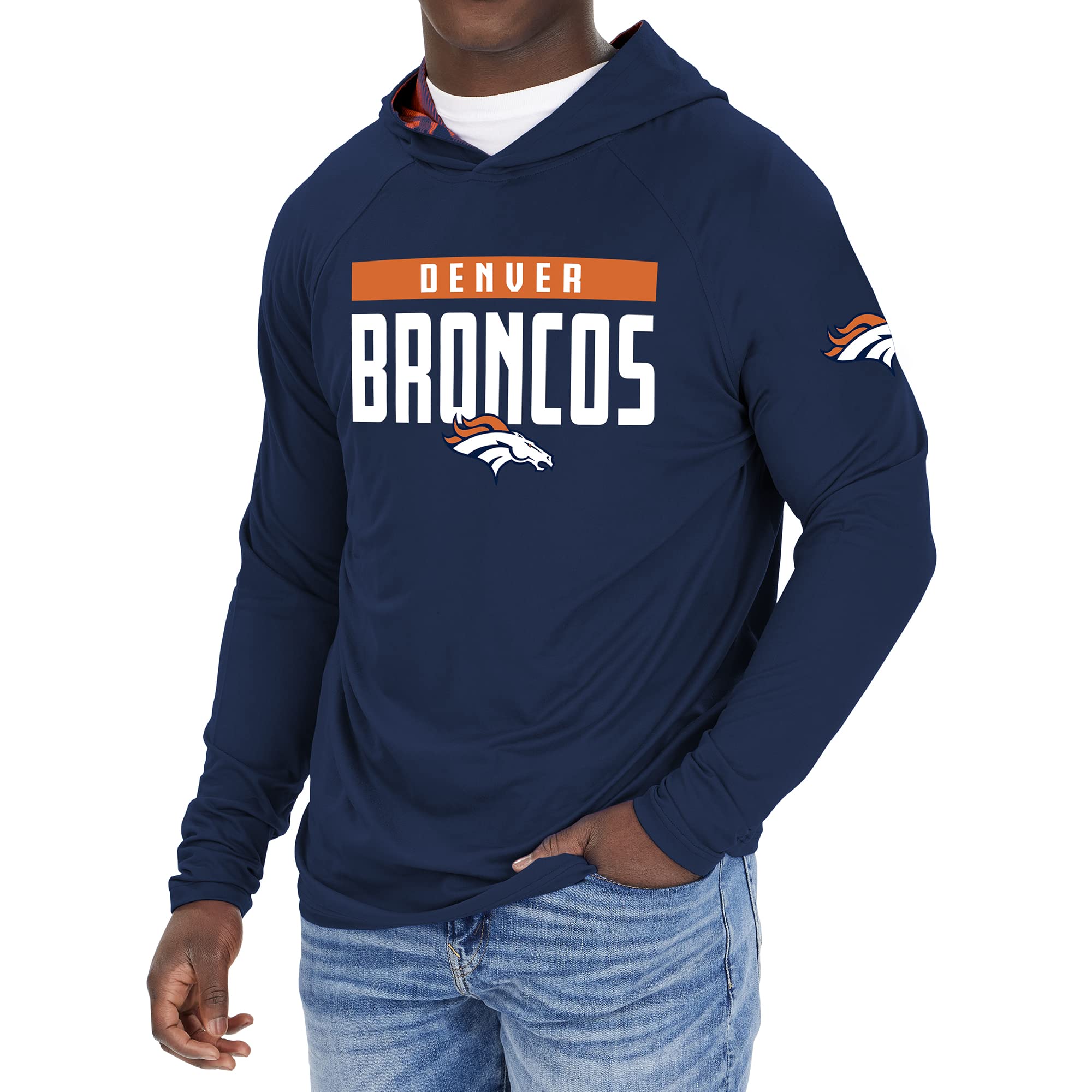 Zubaz NFL Football Men's Solid Team Hoodie with Camo Lined Hood and Sleeve Graphic — view 84