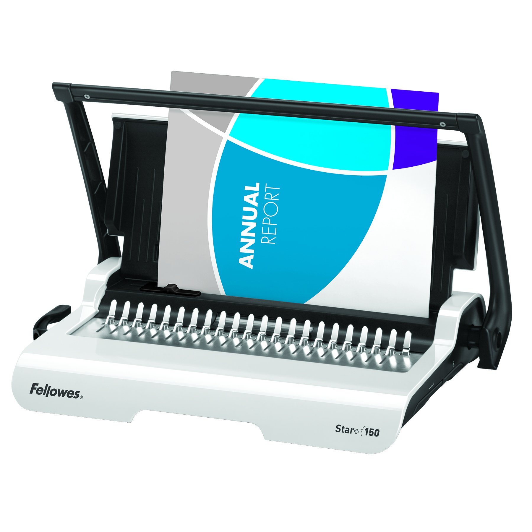 Fellowes Crc56275 Rilegatrice Star+ 150 A Dorsi Plastici, Capacità Di Rilegatura 150 Fogli & Plastic Combs- Round Back - Set Di 25 Dorsi Plastici, 10 Mm, Nero