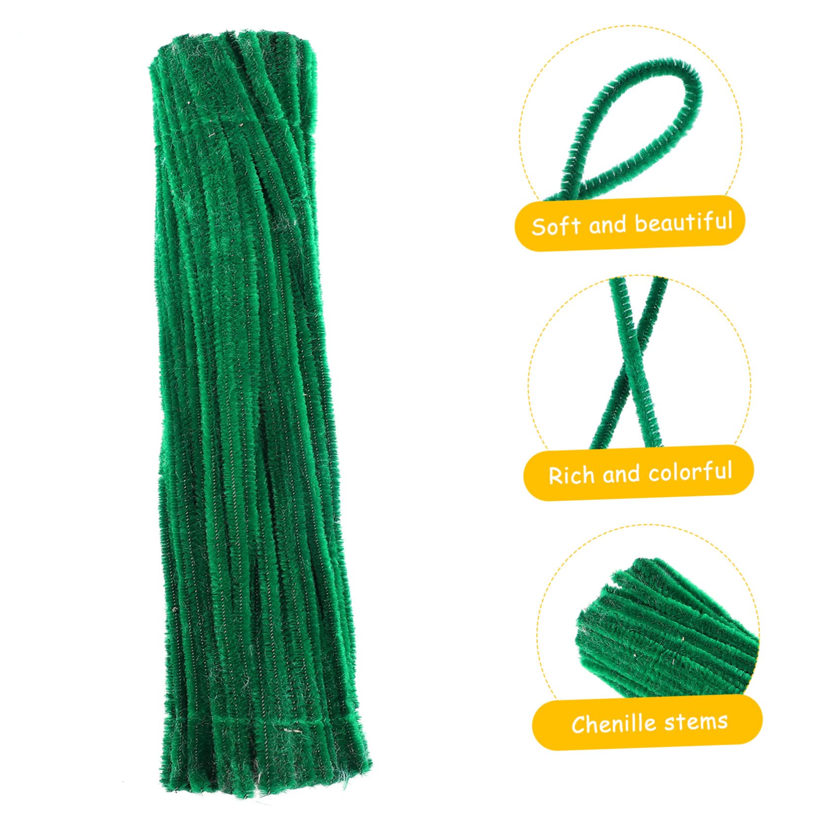 HOMSFOU Chenille Sticks for Boys and Girls 200pcs Cleaners Wire Chenille Educational Toy DIY Craft Kit Accessories
