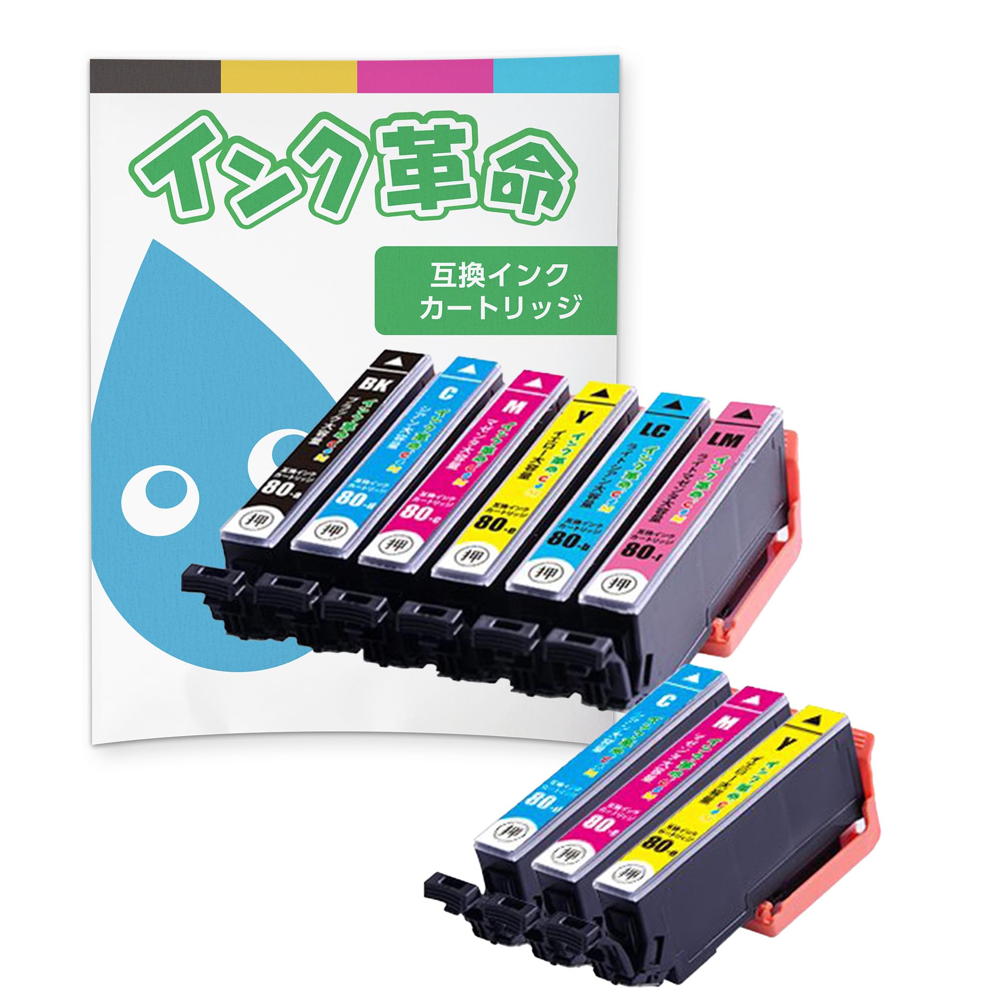 Amazon.co.jp: 【インク革命】 EPSON用 IC6CL80L 互換インク 6色パック