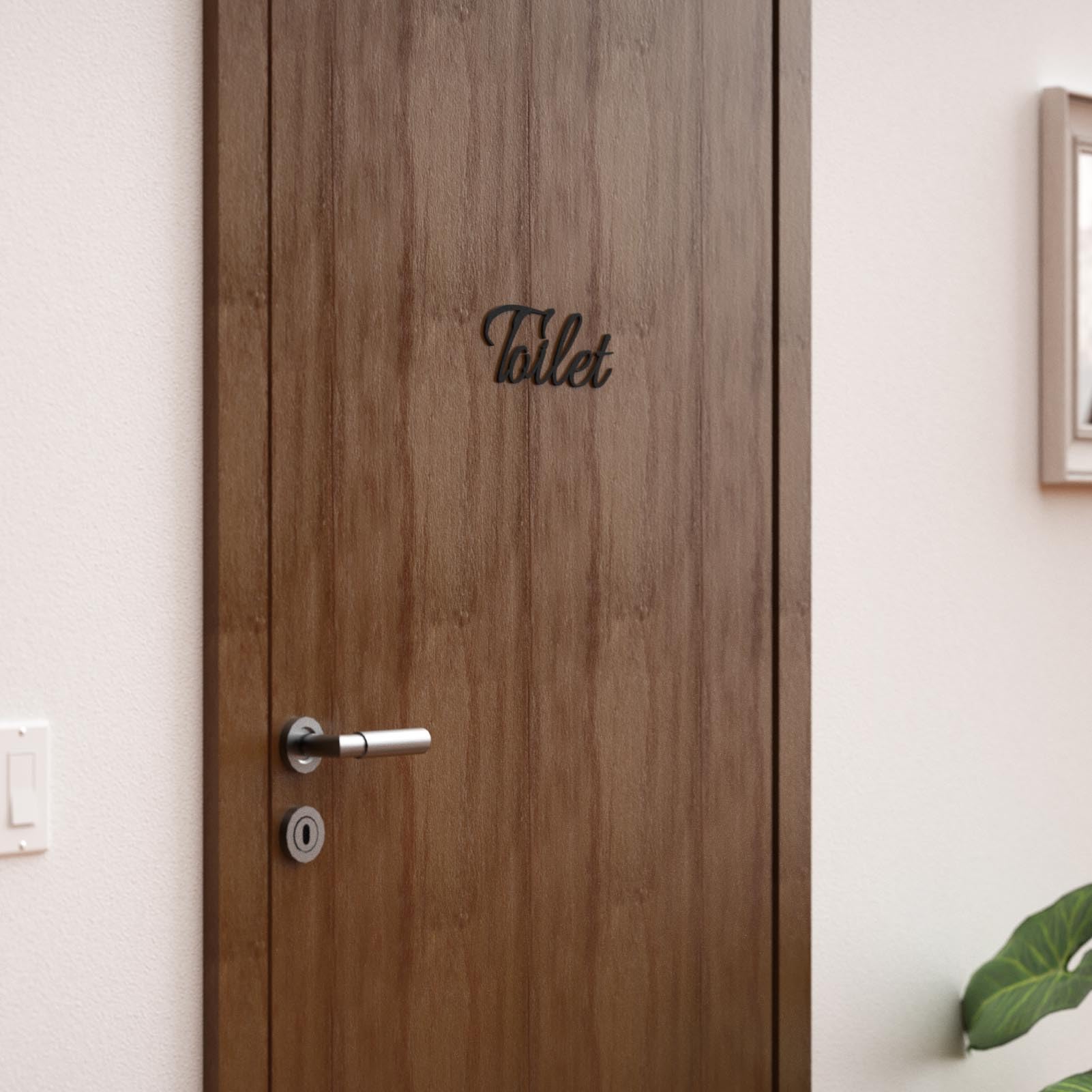 Wc-deurbordje Bath Door Sign Badkamer Toiletten Toiletbord Gastentoilet Zelfklevend (zwart, toilet