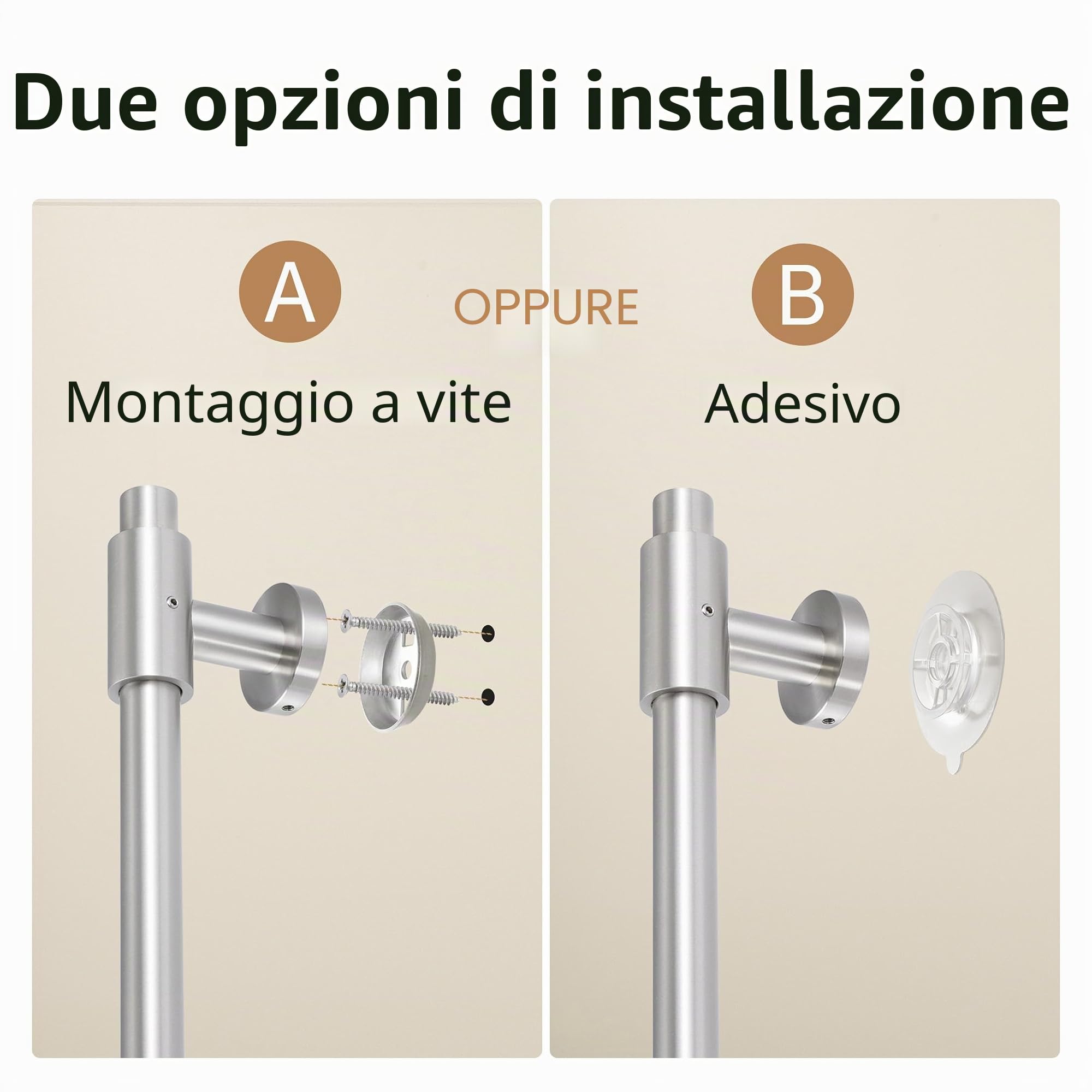 KES Saliscendi Doccia Adesiva Asta Doccia Saliscendi Acciaio Inox SUS304 78CM Asta Doccia con Supporto Soffione Regolabile, Spazzolato, F209S78DF-BS