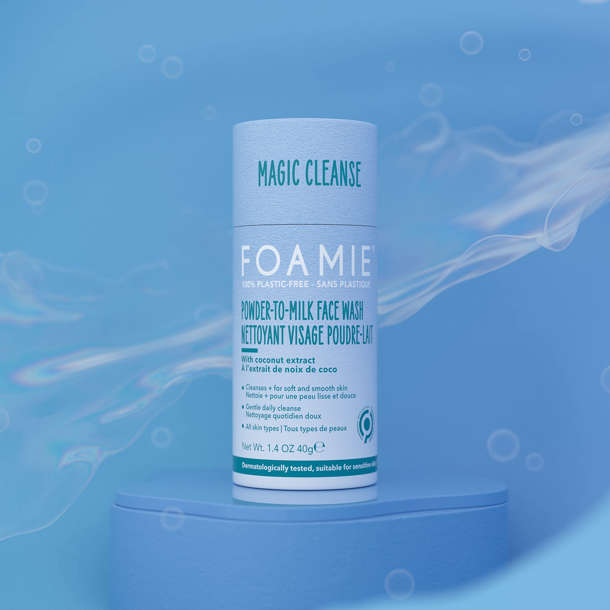 Foamie Powder Soft kokosowy oczyszczacz do twarzy - oczyszczający i nawilżający proszek do twarzy - Mydło do twarzy wrażliwa skóra bez plastiku i wegańska - 80 zastosowań 60g