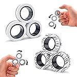Cevioce 6 PCS Magnetic Ring Fidget Toys Set,ADHD Anxiety Magnetic Finger Spinner Pack for Teens Adults and Kids,Coolest Magnet Stress Relief Toy for 8+ Year Old Boys Girls Present
