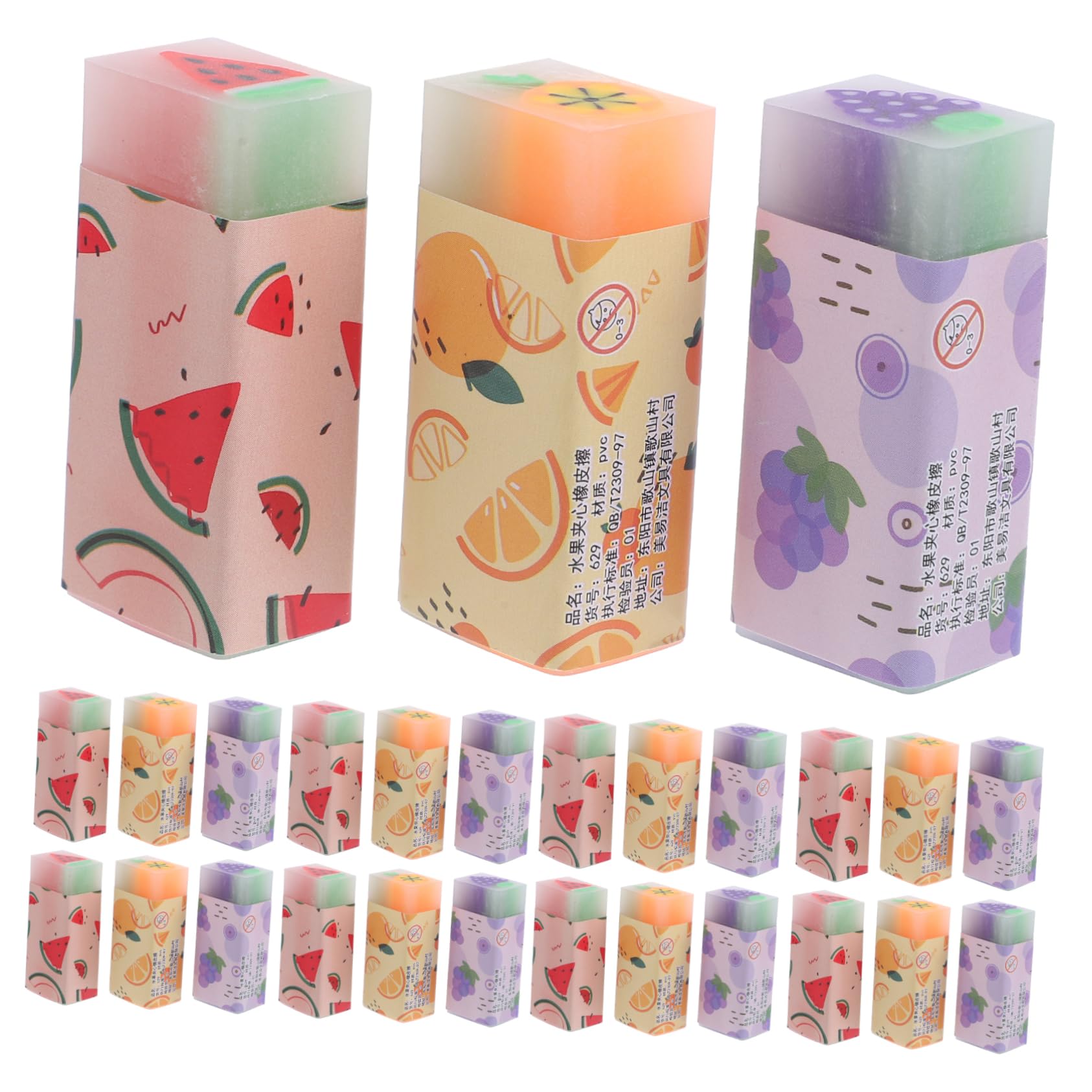 VILLCASE Gommes Fruits 36 Pièces en Caoutchouc Kawaii pour Garçon et Filles
