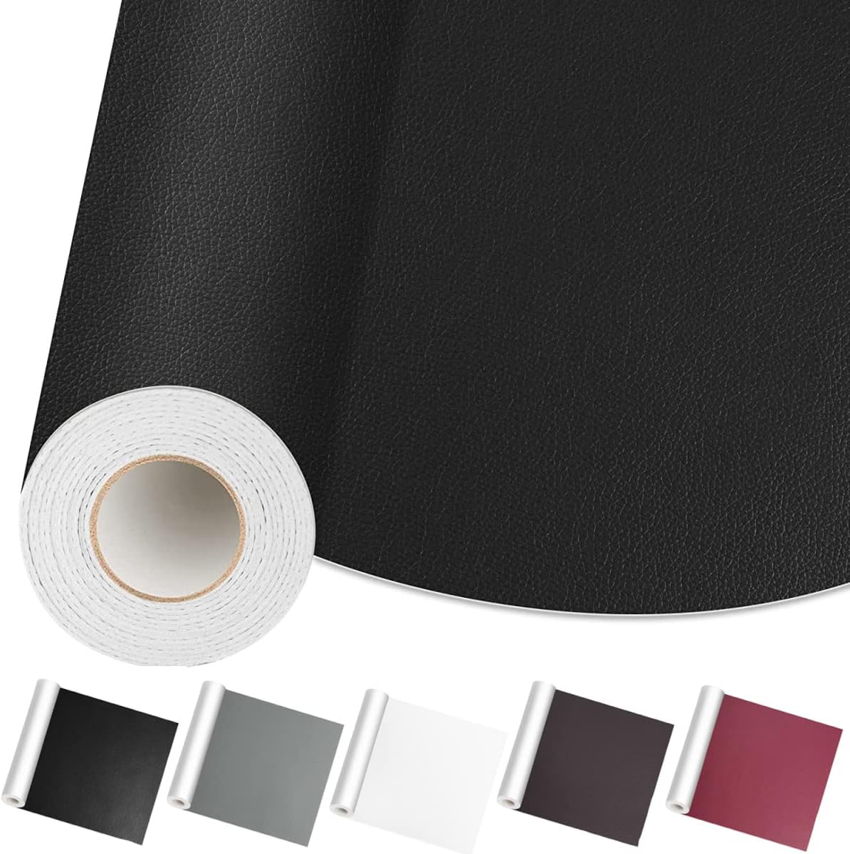 Goodern Leather Repair Patch Leather Repair Tape for Furniture 50X137cm Large Self-Adhesive Reupholster Tape Patches Kit for Couch Car Seats Sofa Vinyl Chairs Jackets Shoes Fabric Fix Tear(Black)