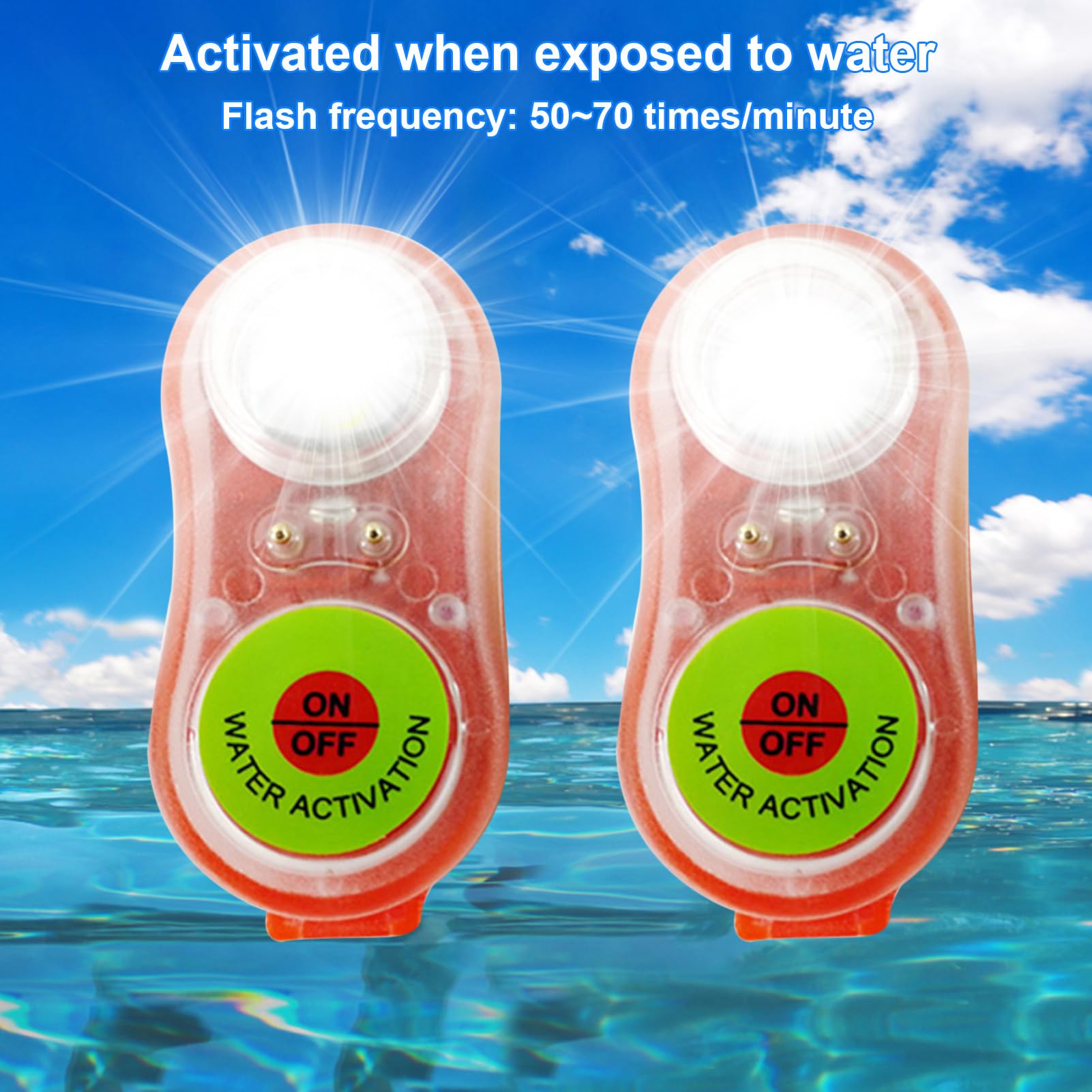 Luce Localizzatrice Automatica - 2pcs Acqua Di Led Led Flost | Luce Stroboscopica Ultra Brillante Attivata Ad Acqua Si Fissa Facilmente Al Gilet Di Durata Della Vita, Giacca Per Una Visibili