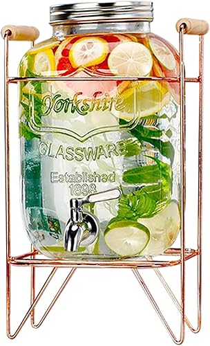 Dispensador de bebidas de vidrio con espita sin fugas, dispensador de agua, contenedor de jugo para el hogar, dispensador de bebidas frías, perfecto