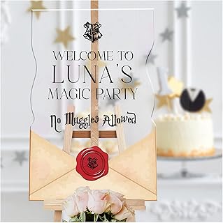 Personalized Welcome To Magic Party Birthday Sign - Customized Invitation Letter Design Birthday Party - Custom Wizard, Magic And Witchcraft Theme Birthday (PVC Board)