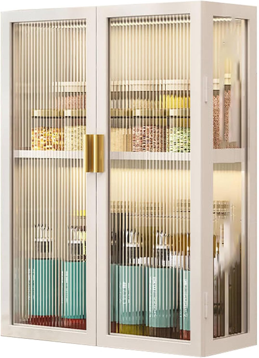 Modern Wall Cabinet with Glass Door for Over Toilet Storage, Kitchen Wall Cabinets Storage, Kitchens Walles Cabinetes with Doors, Metal Medicine Cabinet for Bathroom Living Room Kitchen,White-40x50x14