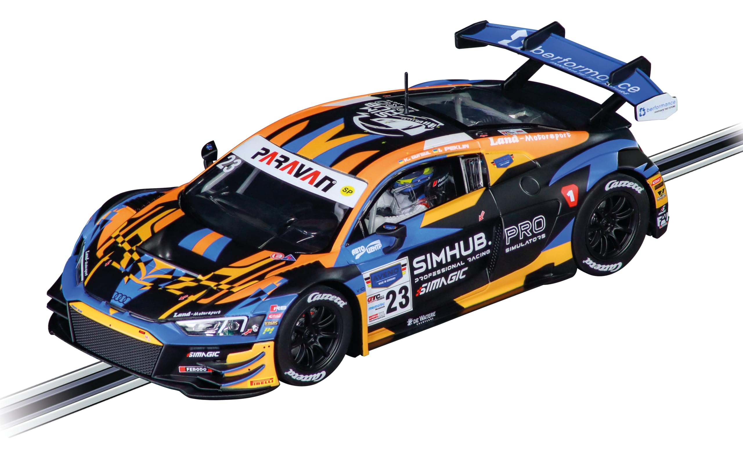 Carrera Digital 124 20023990 Audi R8 LMS GT3 evo II Land Motorsport, No.23 1:24 Scale Slot Car With Working Front