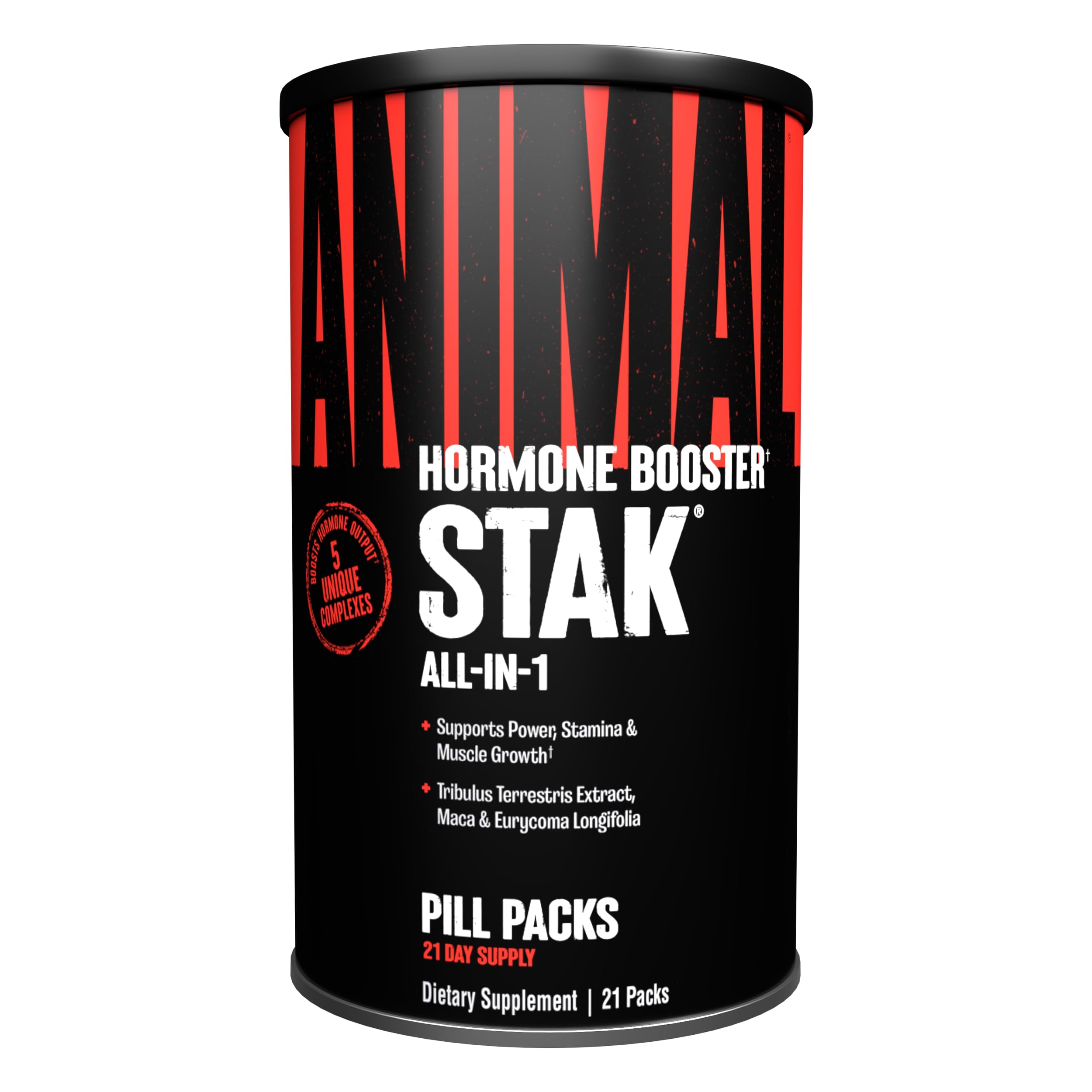 ANIMAL Stak - potenciador de testosterona y suplemento para desarrollo muscular, fuerza y rendimiento - Cápsulas con aminoácidos, vitaminas y minerales - 21 paquetes
