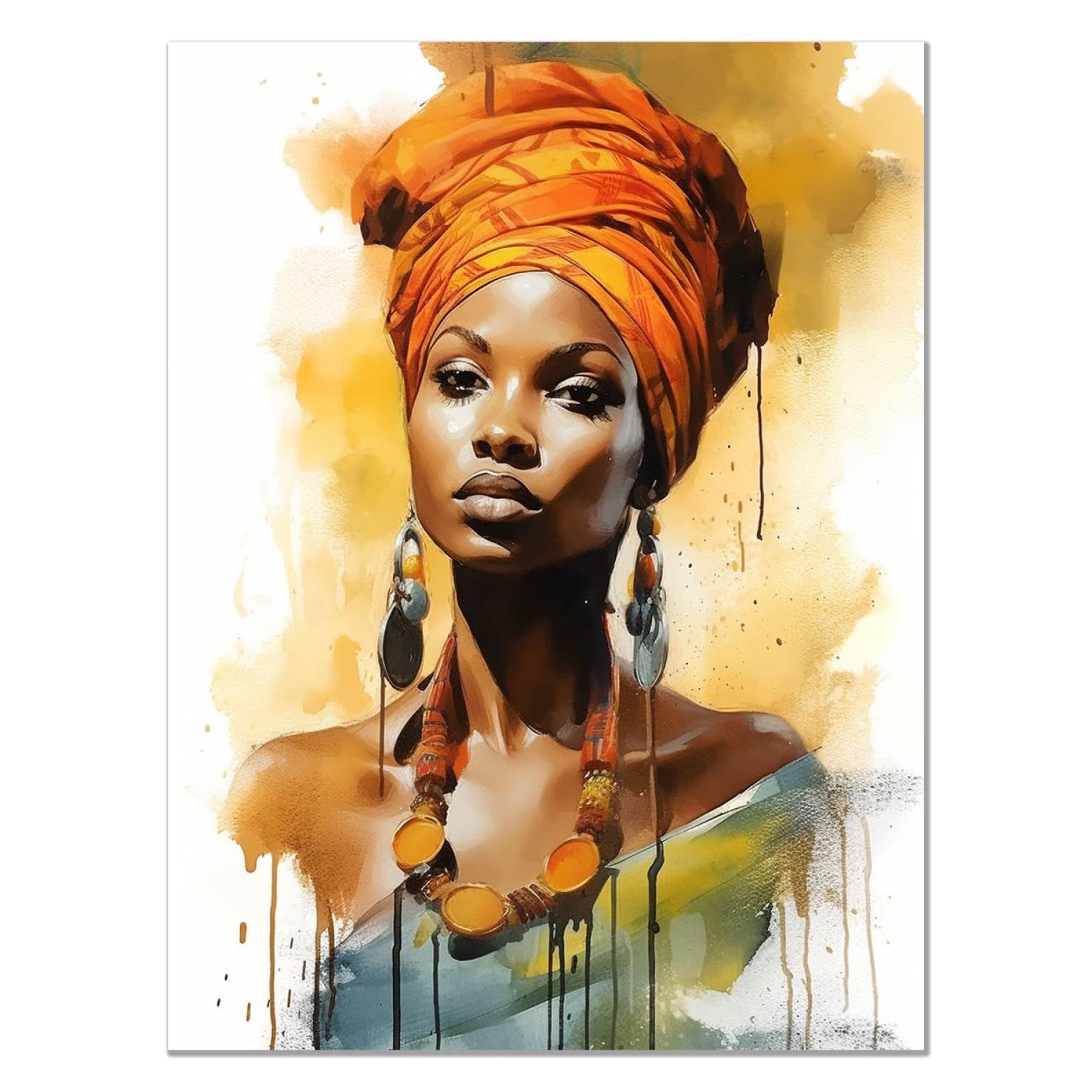 絵画　アート　美術作品　アフリカの女性 Amazon.co.jp: ZFXFHDR(へ楽ーツ) アフリカの女性 絵画 アフリカ