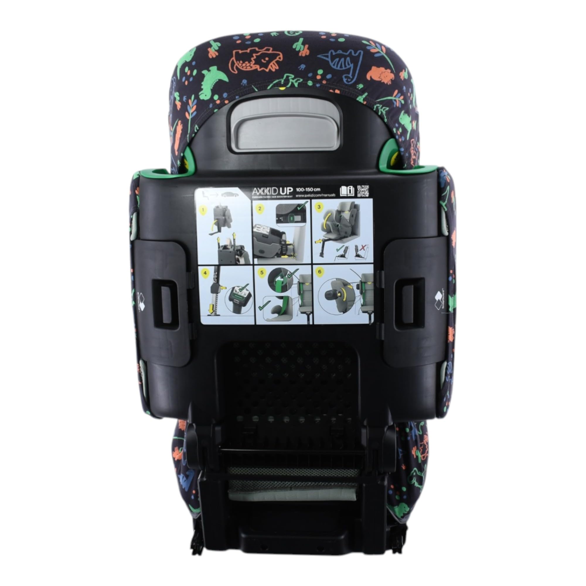 JYOKO Funda para Silla De Coche Compatible con Axkid Up | Algodón Orgánico | Transpirable Y Suave | Estampado Happy Dino