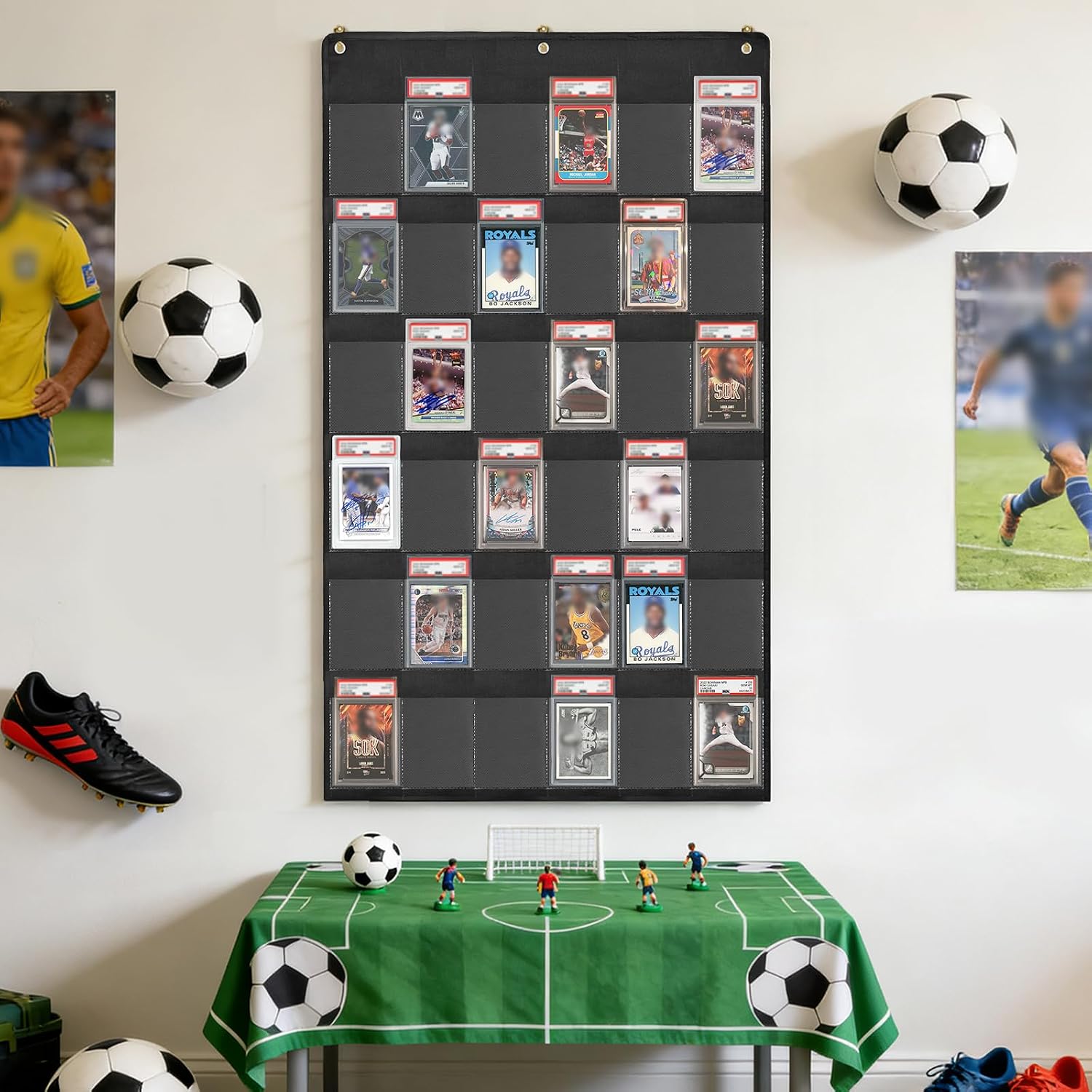 Card Display case 36 Pocket PAS Graded Card Display for Sports Card Holder for Basketball, Football, Baseball Cards wall Display
