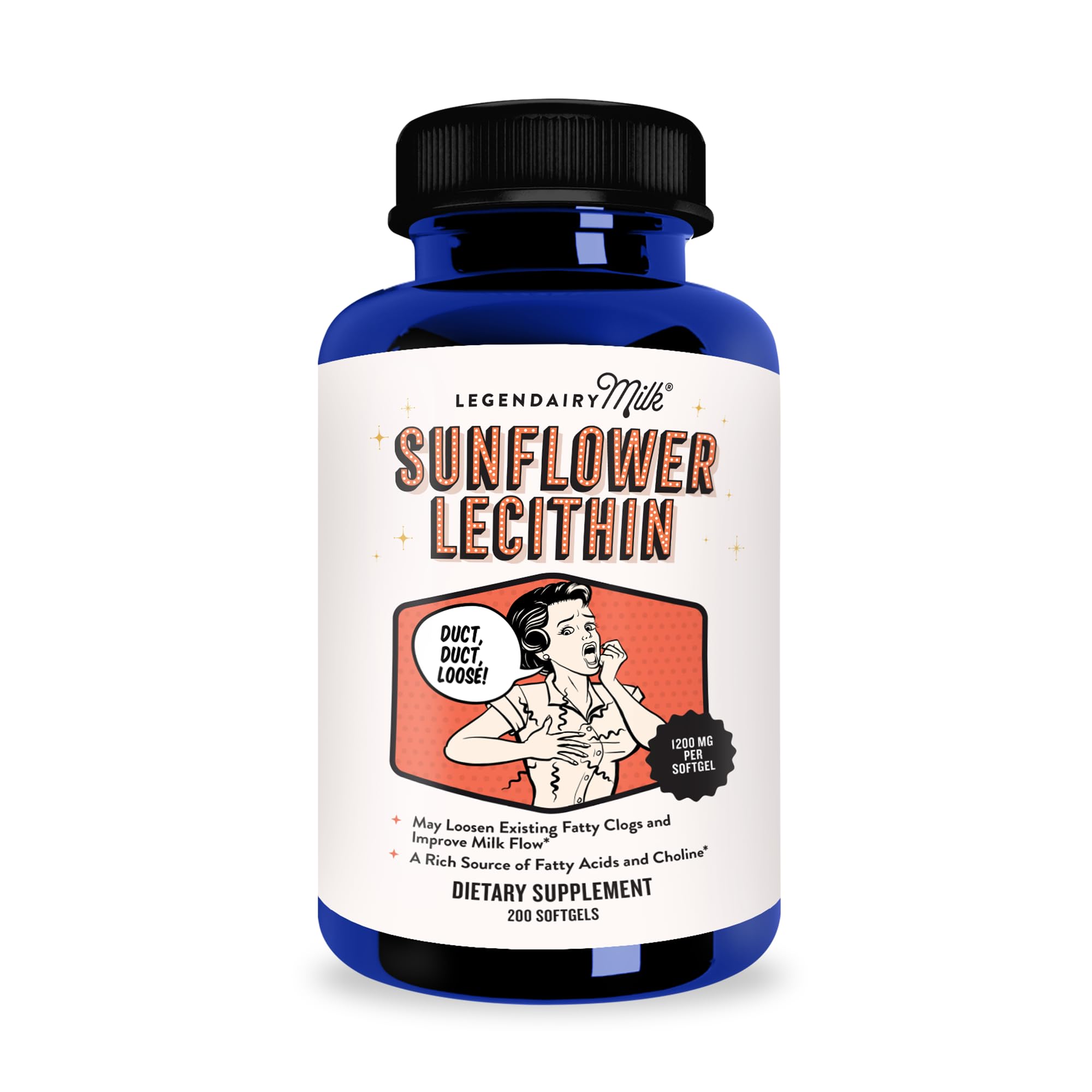 Legendairy Milk 1200mg of Organic Sunflower Lecithin Per Softgel - 200 Count Bottle