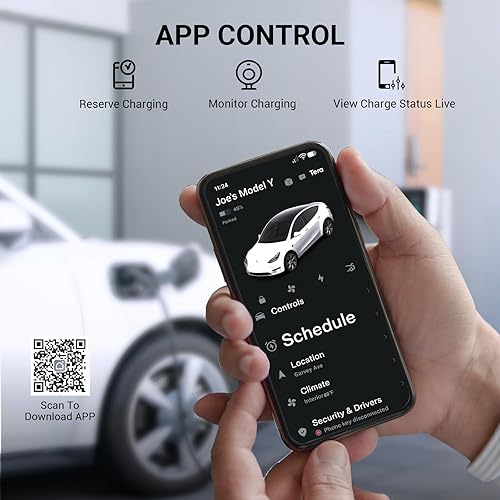 Miniatura 6 de Tera Cargador de vehículo eléctrico Nivel 1 Nivel 2 para Tesla J1772 EV 32A 8A 110V 240V Conector portátil y de pared de doble uso ETL NEMA 14-50 y