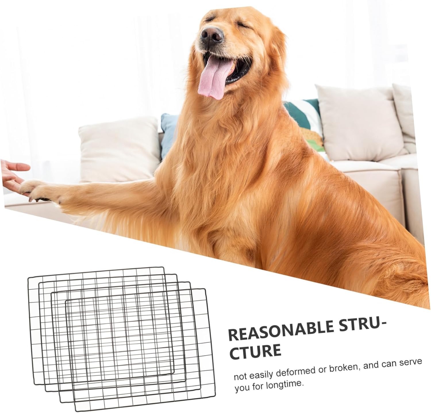 4pcs DIY Pet Fence Panels Iron Mesh Sheets for Dogs Easy to Assemble Pet Playpen Versatile Fencing for Garden Protection and Poultry Net