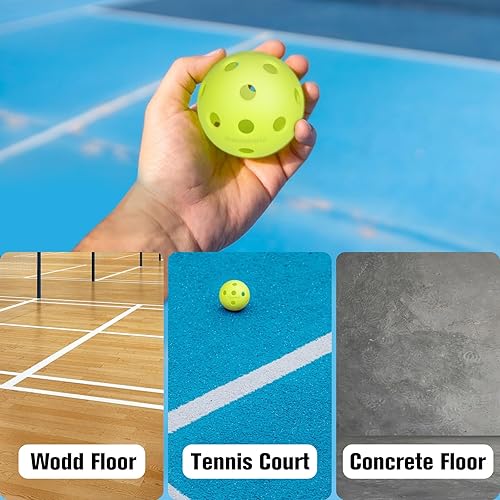 Miniatura 4 de Bolas de pickleball para interiores, paquete de 6 bolas de pickleball de 26 agujeros, juego de bolas de pickleball para interiores, bolas de