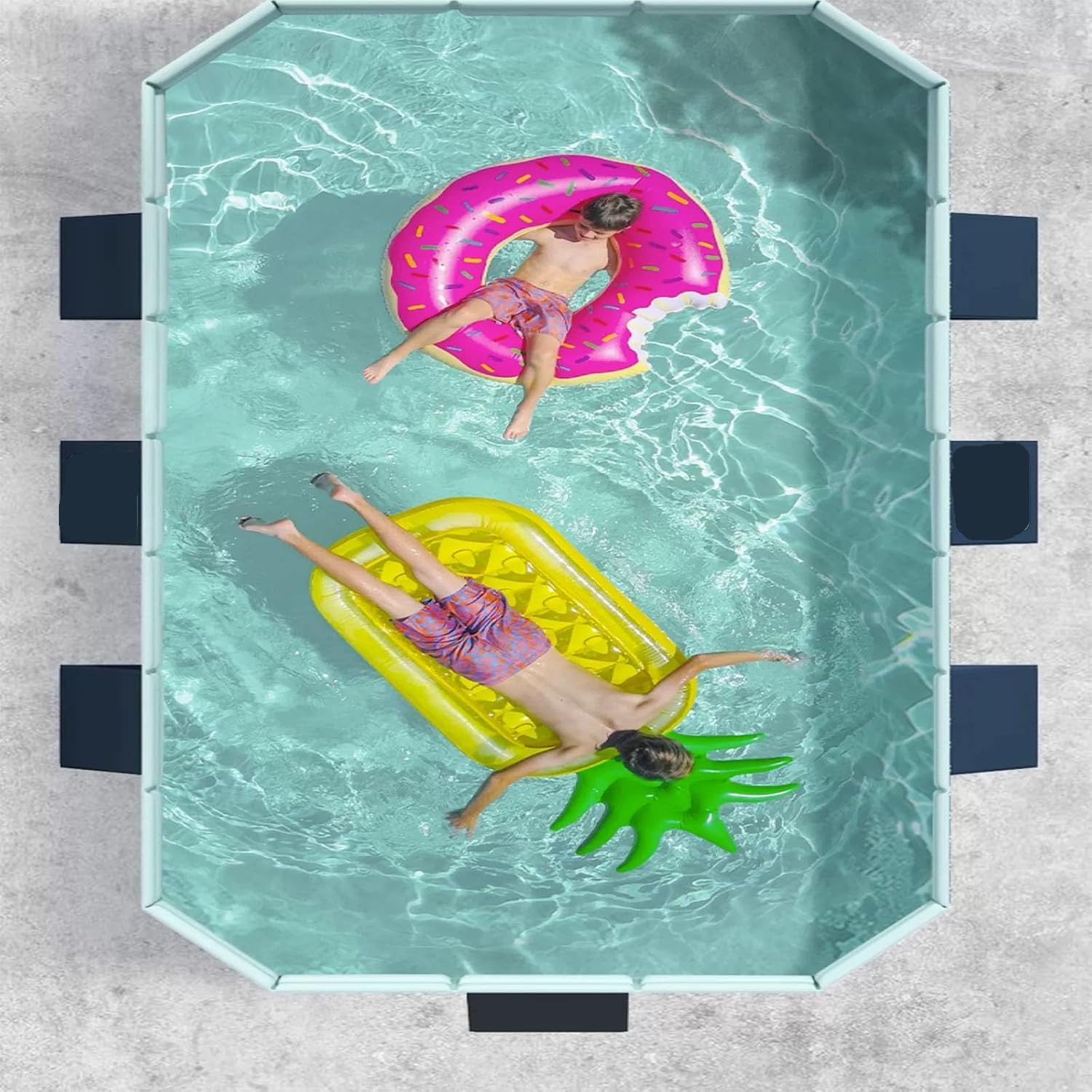 Piscina Dura Plegable de la cáscara, Piscina portátil sobre el Suelo con el Drenaje rápido, fácil configuración Piscina plástica no Inflable para el jardín del Patio Trasero