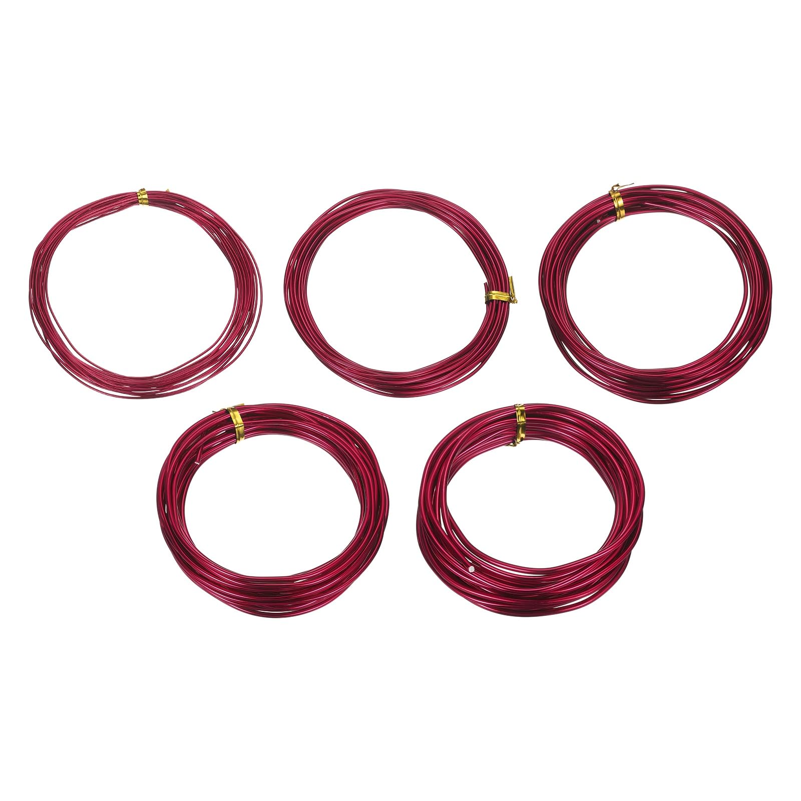 sourcing map 5 Roll Bonsai Wire 1/1.5/2/2.5/3mm Each Roll 16.4ft (5m) Anodized Aluminum Bonsai Wire for Gardening Tree Branch Fixing DIY Crafting, Wine Red
