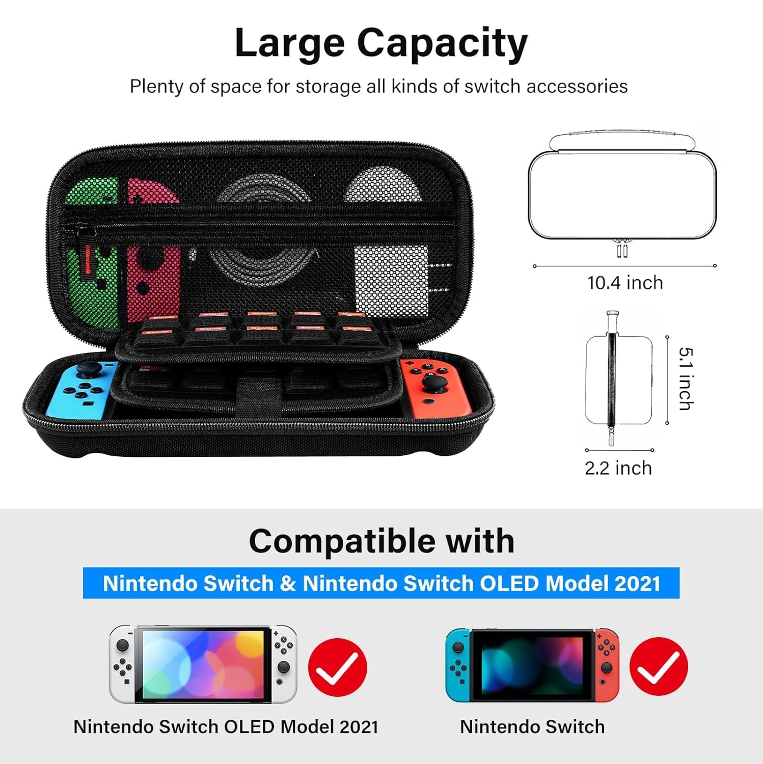VERTUS® Carrying Travel Pouch Case Cover for Nintendo Switch 2017