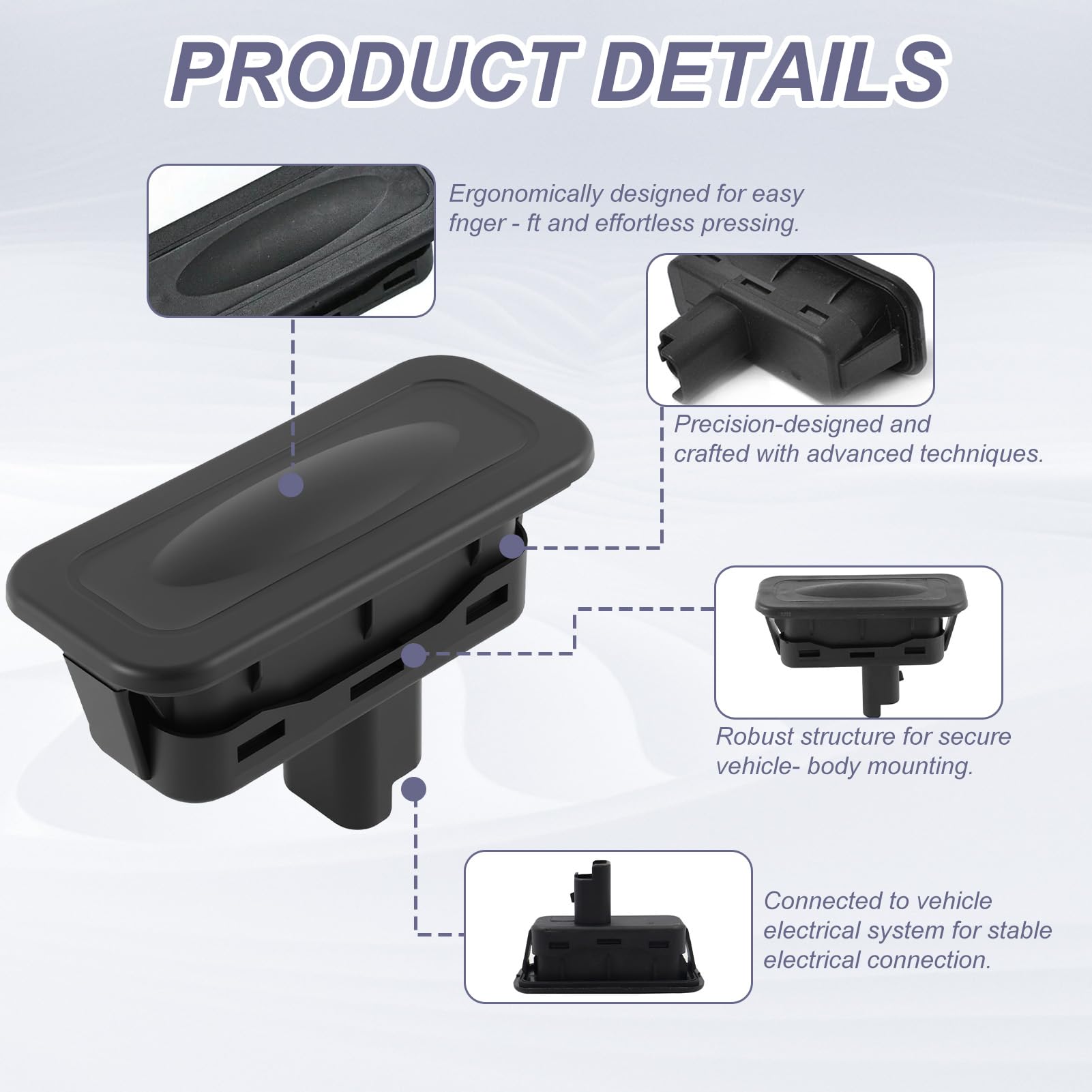 Interrupteur Coffre Voiture HZTWFC Verrouillage Central - Compatible Renault Clio Megane Captur 8200076256