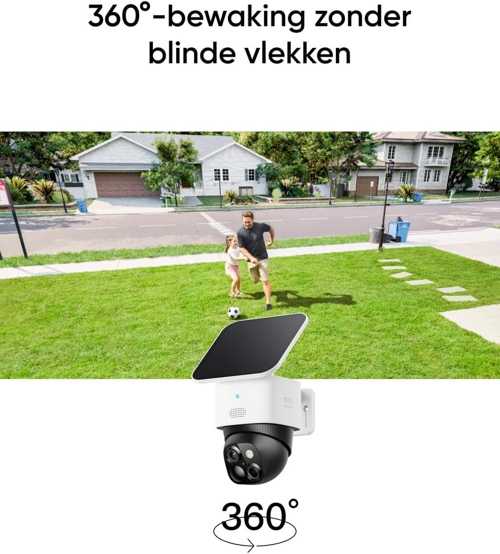 eufy SoloCam S340 monitoring a front yard with 360-degree coverage