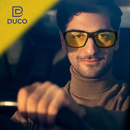 Miniatura 5 de DUCO Gafas polarizadas de visión nocturna HD para hombres gafas de conducción nocturna TR90 marco 6201