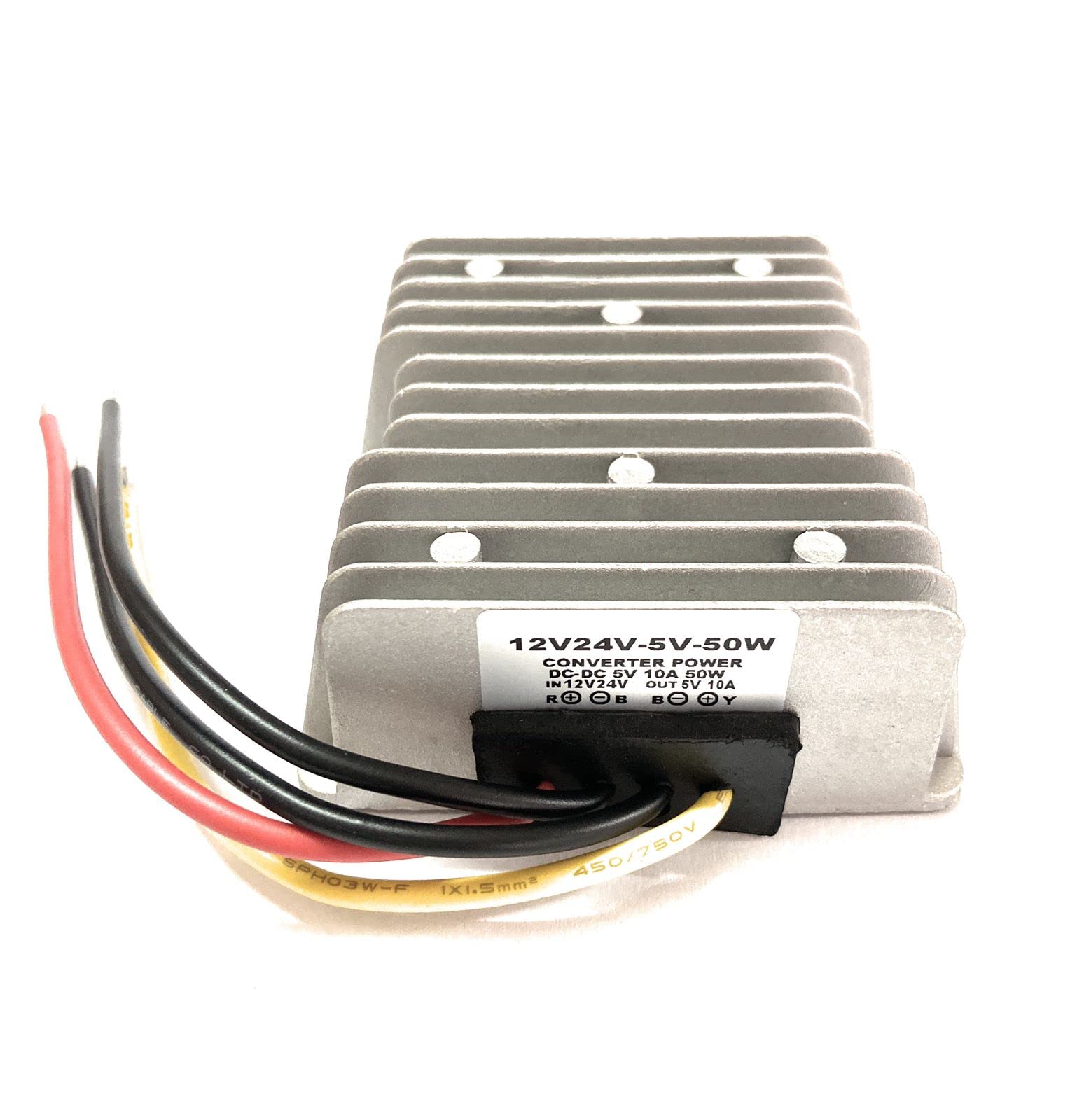 DC Voltage Regulator Buck Converter Step-Down Waterproof Module Transformer (DC DC 12v-24v to 5v 10A 50W)