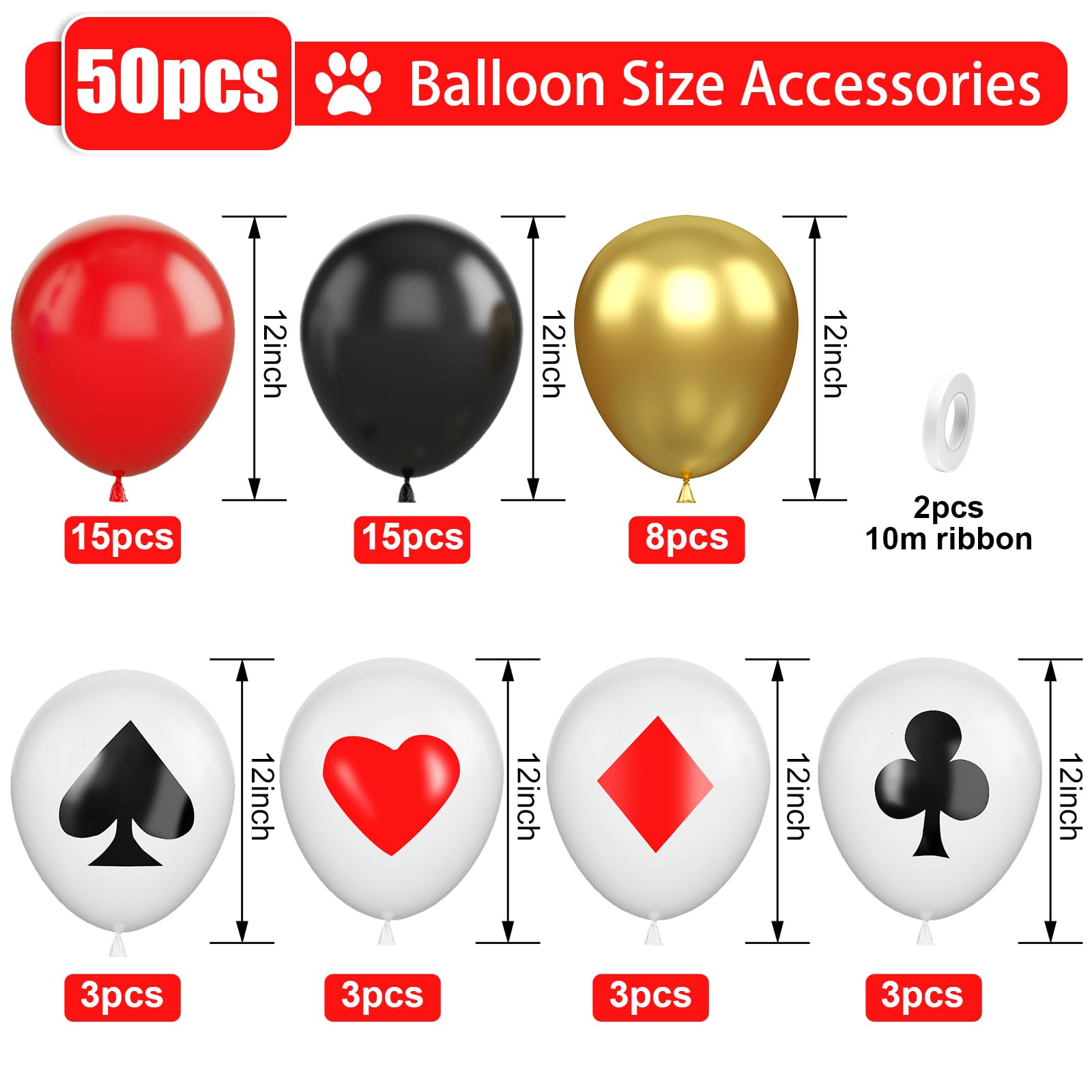 Poker Balloons, Casino Theme Party Balloons - Image 2