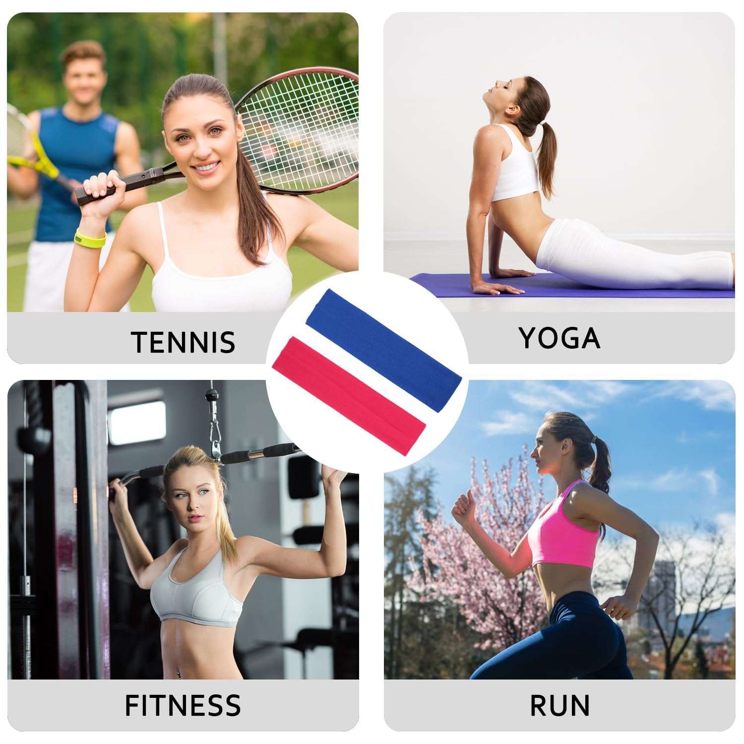 Fasce Capelli Sportive - 13 Pezzi, Cotone Elastiche, Per Yoga, Fitness, Jogging, Donne E Ragazze - Foto 2