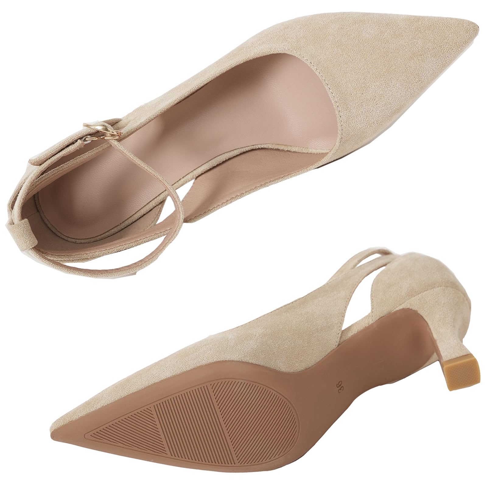 WUIWUIYU Femme Bout Pointu Aiguille Talon Moyenne Talon Escarpins Sexy Chaussures de Mariage Soirée Sandales