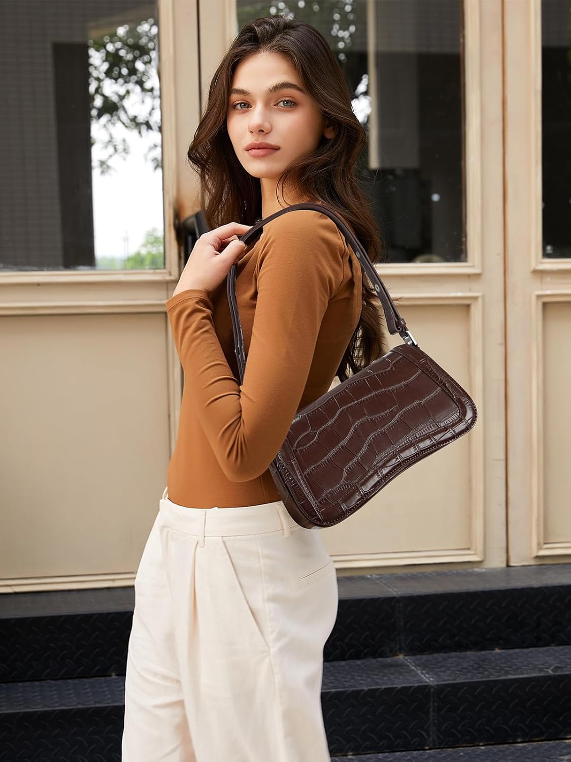 CLUCI Small Shoulder Bags,Purses for Women Vegan Leather Crossbody Handbag Clutch Hobo Purse - Image 2