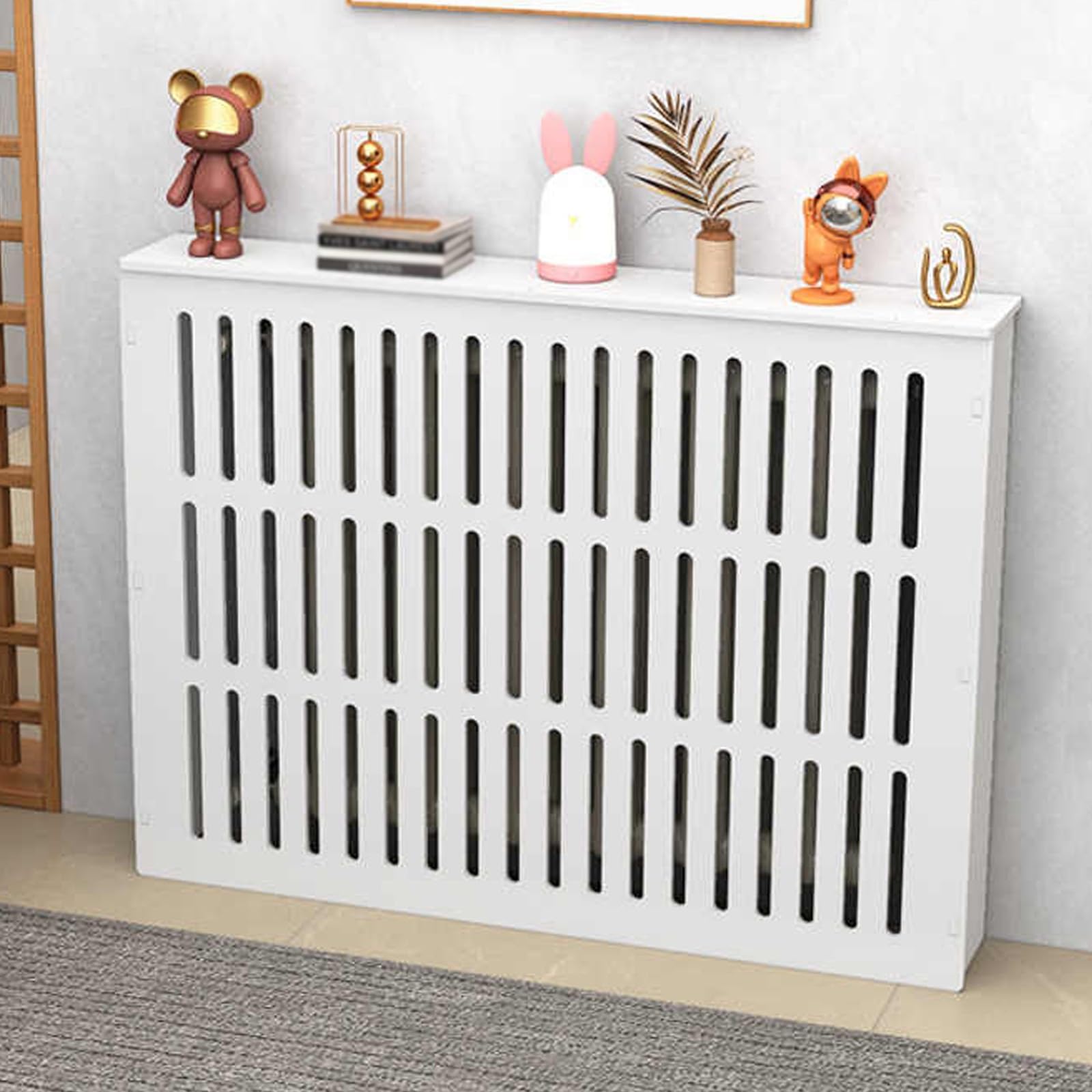 Mensola per mobiletto copritermosifone, copritermosifone moderno, copritermosifone per casa, installazione senza foratura, mobiletto portaoggetti per bagno, per casa, soggiorno (90*70*20 cm/