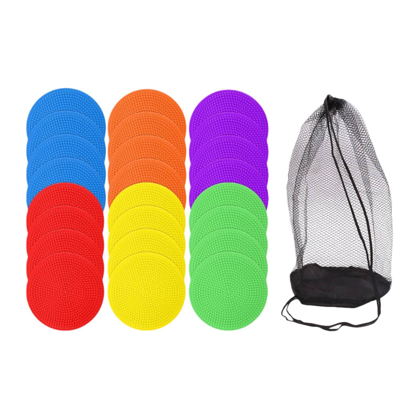 Floor Spots Markers PVC Nonslip with Storage Bag for Sports Dance Basketball 24Pcs | Training Aids | Soccer | Team Sports-image-10
