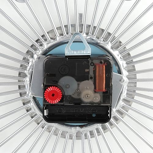 Miniatura 5 de TOPINCN Reloj de pared decorativo con tachuelas de diamante, moderno reloj de pared de metal con tachuelas de lujo, reloj de pared decorativo para